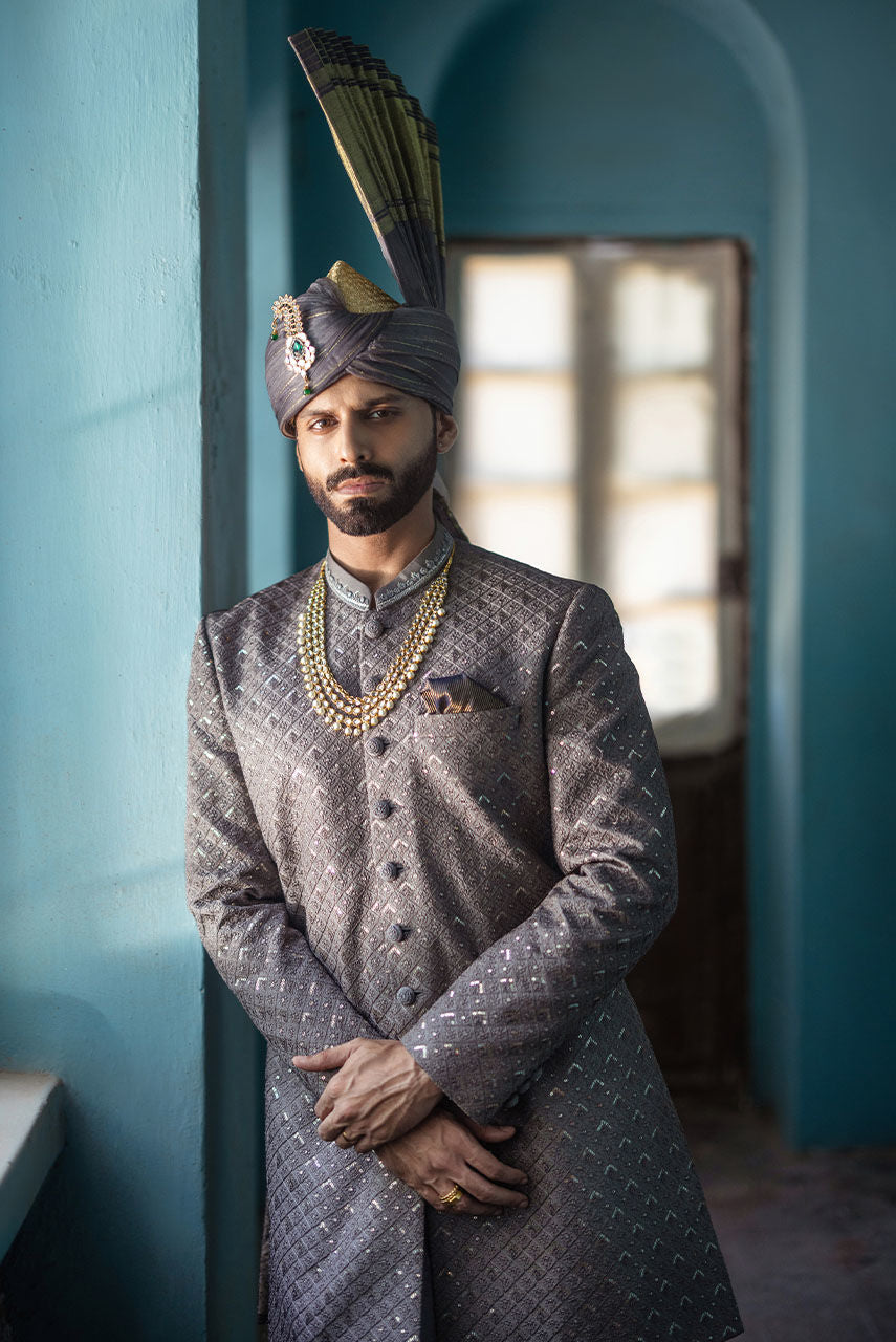 Pakistani Menswear | Deepak Perwani | Shr3440 - Official Sakeena London stockist in UK - Sakeena London