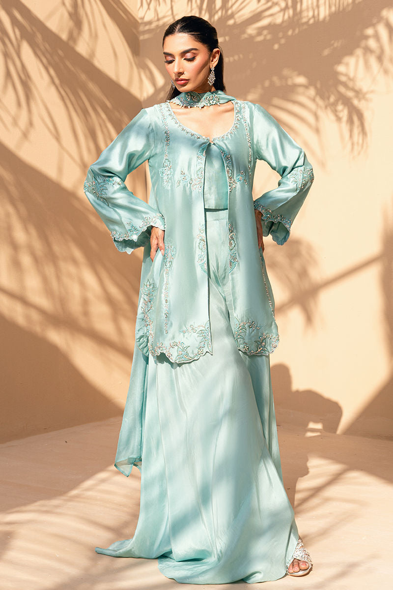 Fatima Khan | Flore Eid Luxe 26 | Aqua Fern by Fatima Khan – Pakistani designer wear