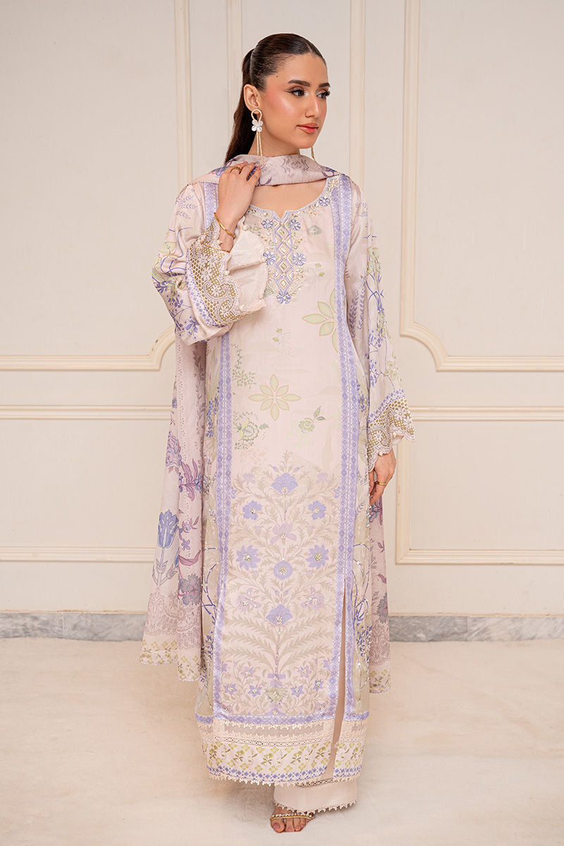 Fatima Khan | Layan Printed Eid Edit | Ivory Meadow