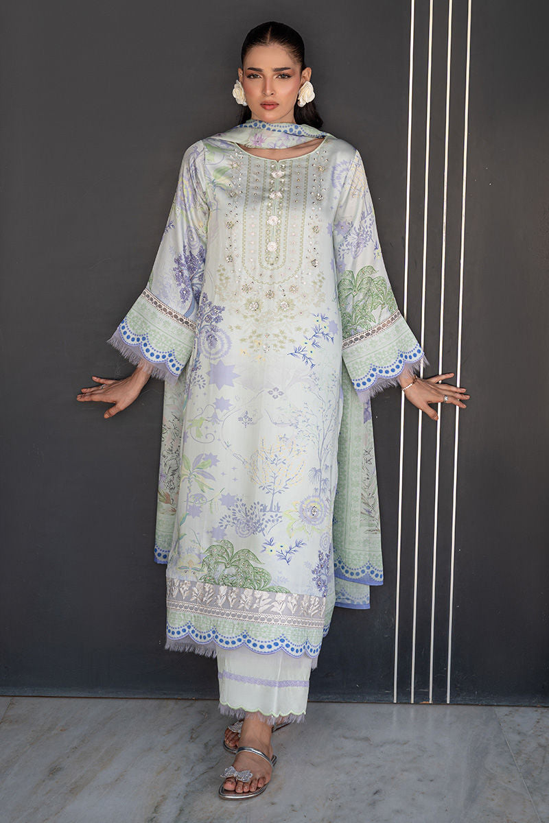 Fatima Khan | Layan Printed Eid Edit | Mint Riverie