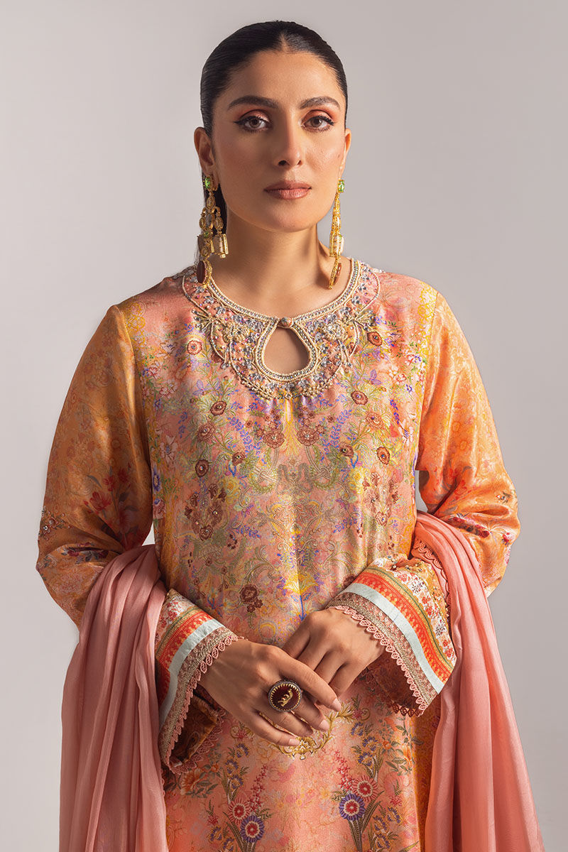 Ansab Jahangir | Digital Silk | Elora Shirt and Dupatta - Official Ansab Jahangir stockist in UK - Sakeena London
