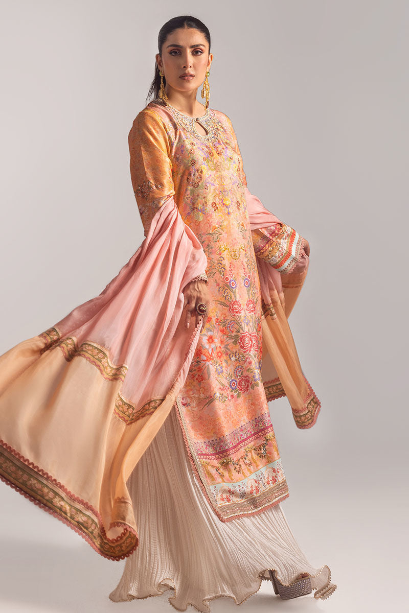 Ansab Jahangir | Digital Silk | Elora Shirt and Dupatta - Official Ansab Jahangir stockist in UK - Sakeena London