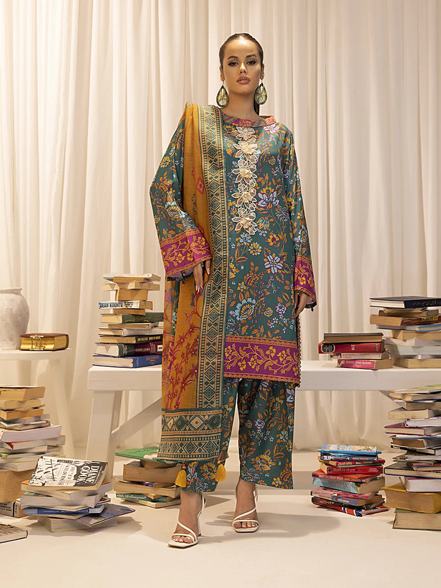 Salitex | Sibel Printed Lawn Silk | ST-03 - Official Salitex stockist in UK - Sakeena London