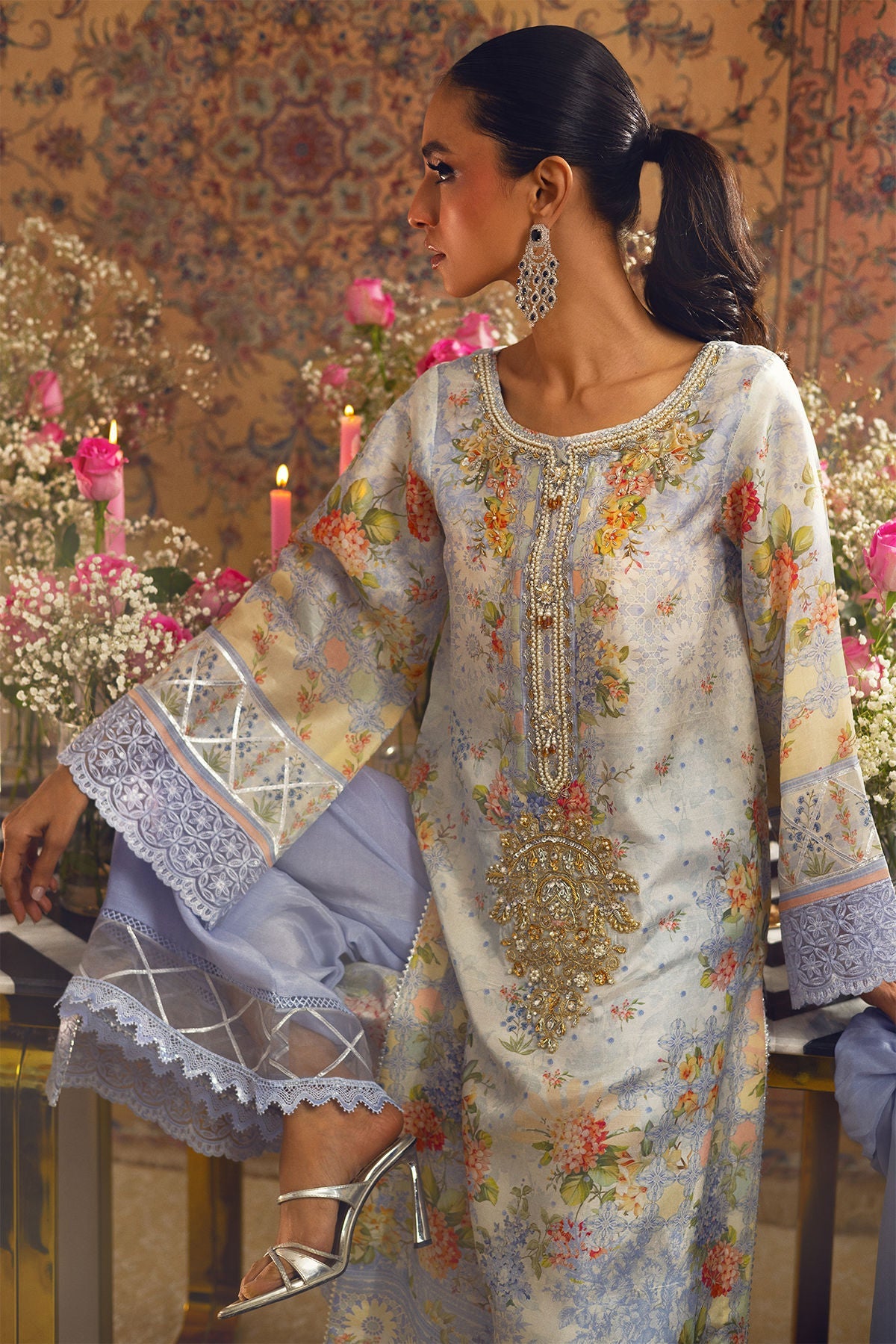 Annus Abrar | Lime Luxe Silk | Elmira - Official Annus Abrar stockist in UK - Sakeena London