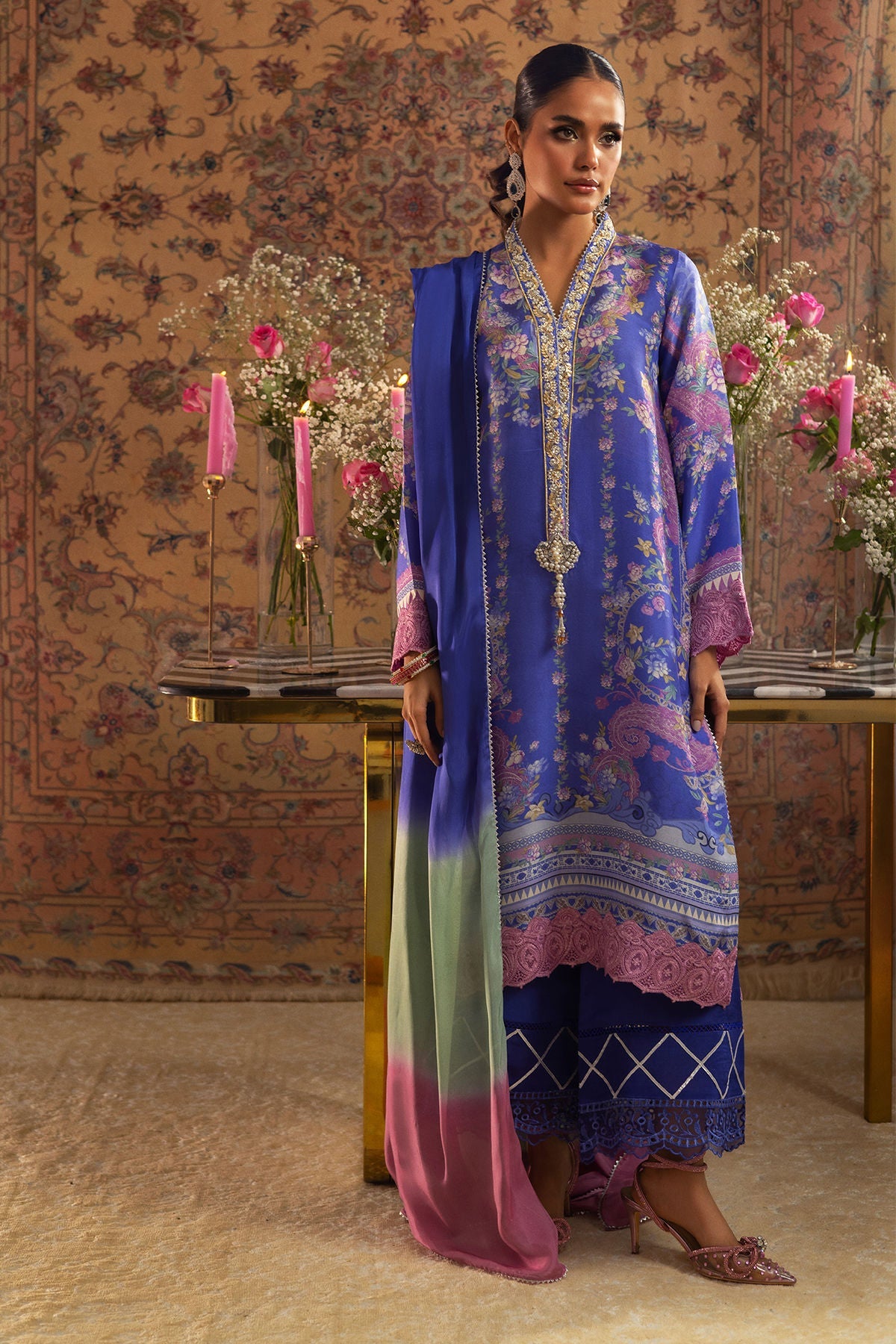Annus Abrar | Lime Luxe Silk | Natalya - Official Annus Abrar stockist in UK - Sakeena London