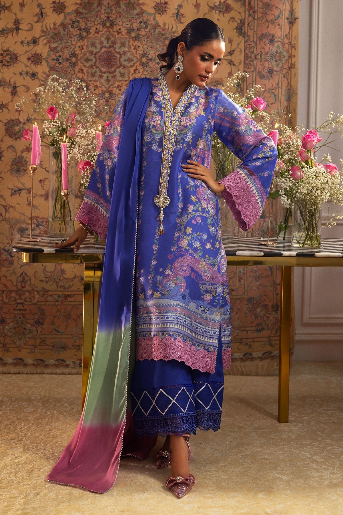 Annus Abrar | Lime Luxe Silk | Natalya - Official Annus Abrar stockist in UK - Sakeena London