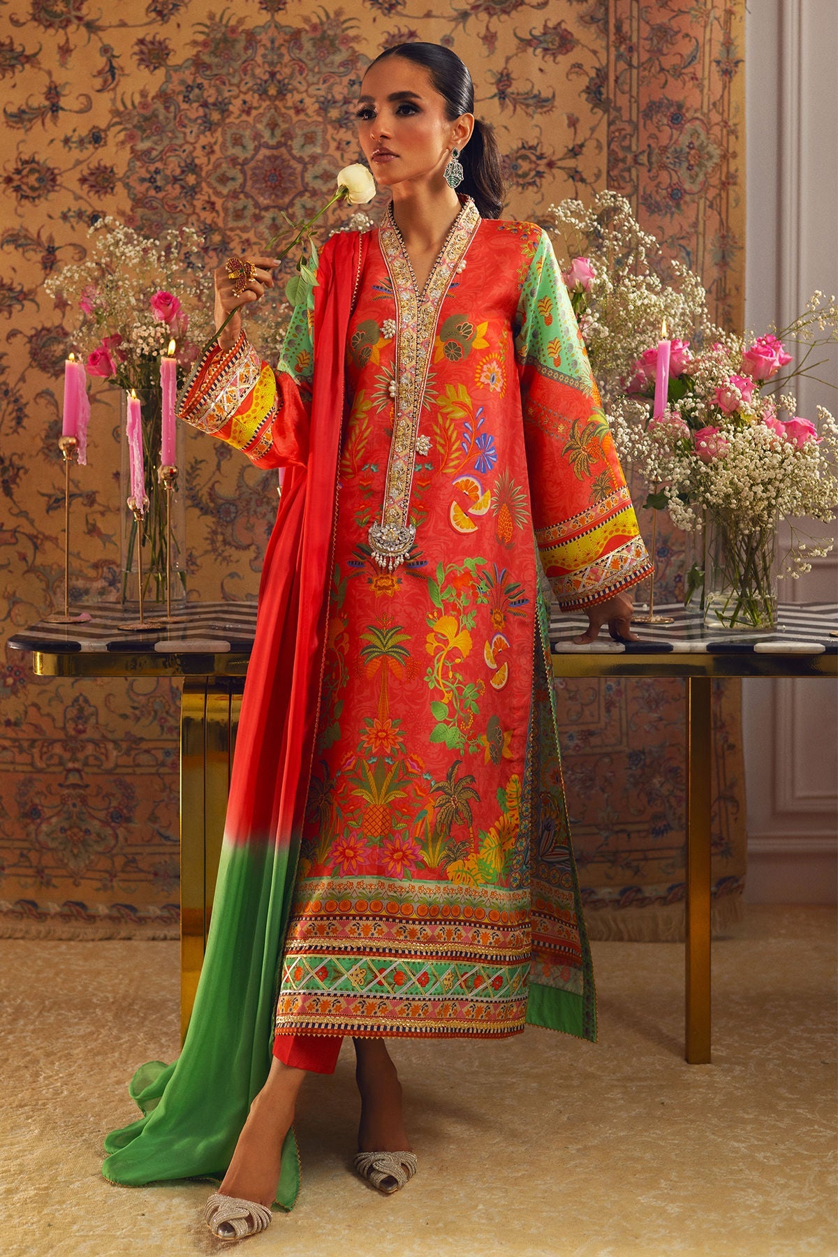 Annus Abrar | Lime Luxe Silk | Liliya - Official Annus Abrar stockist in UK - Sakeena London