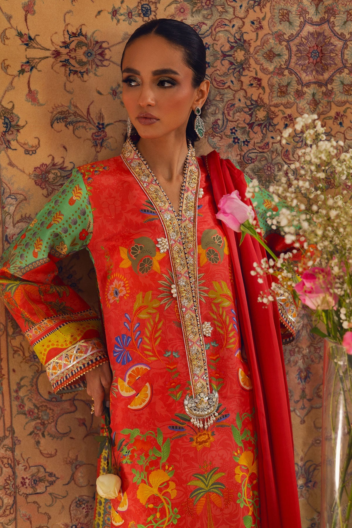 Annus Abrar | Lime Luxe Silk | Liliya - Official Annus Abrar stockist in UK - Sakeena London