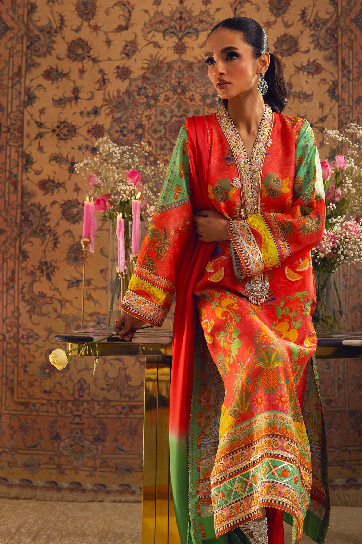 Annus Abrar | Lime Luxe Silk | Liliya - Official Annus Abrar stockist in UK - Sakeena London