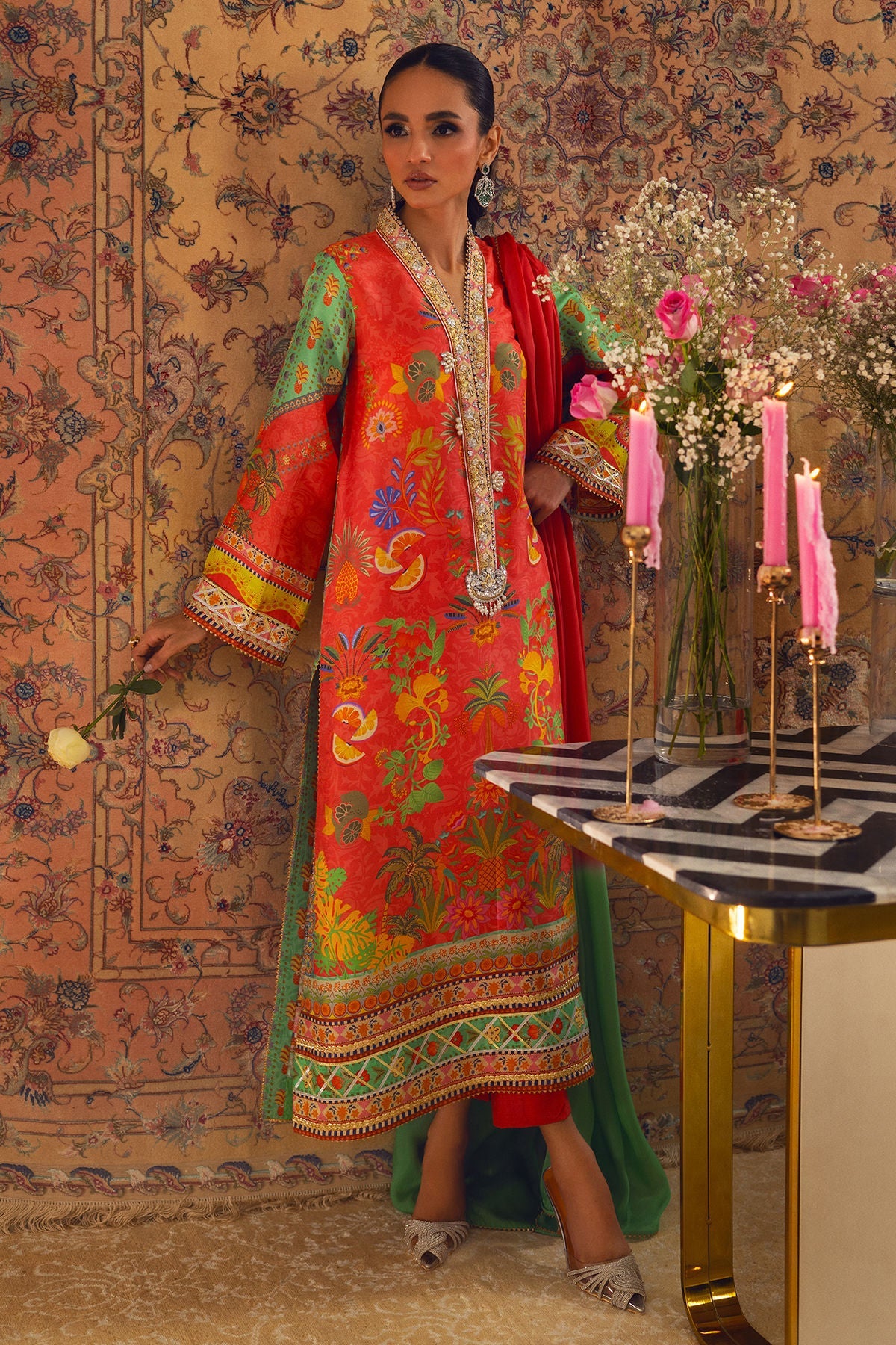 Annus Abrar | Lime Luxe Silk | Liliya - Official Annus Abrar stockist in UK - Sakeena London