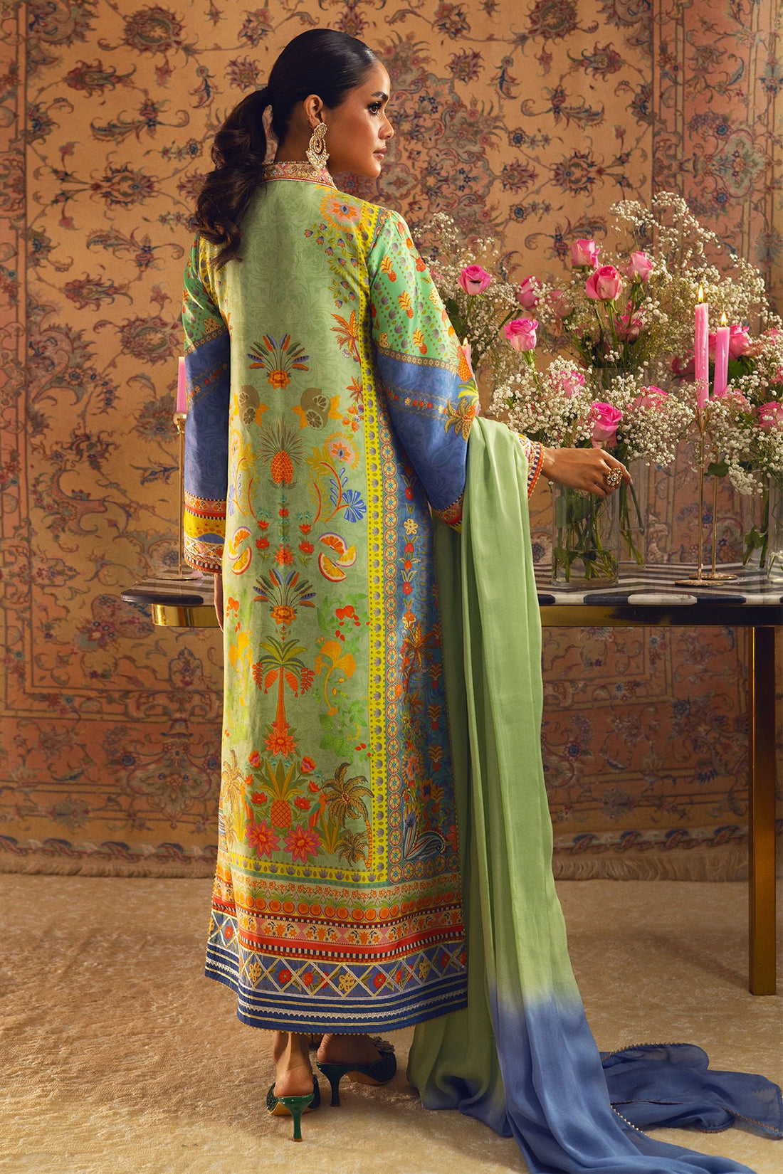 Annus Abrar | Lime Luxe Silk | Limya - Official Annus Abrar stockist in UK - Sakeena London