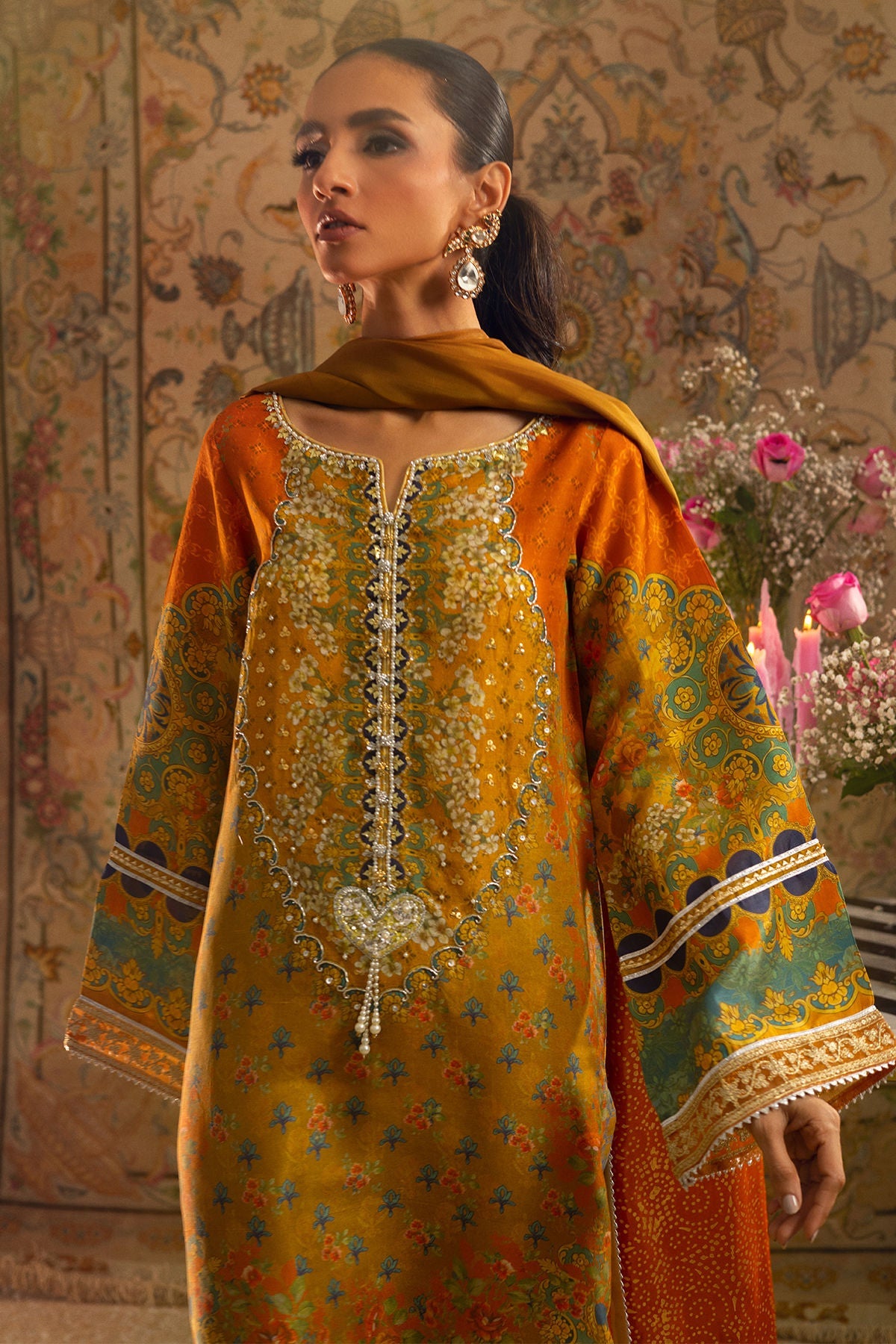 Annus Abrar | Lime Luxe Silk | Faina - Official Annus Abrar stockist in UK - Sakeena London