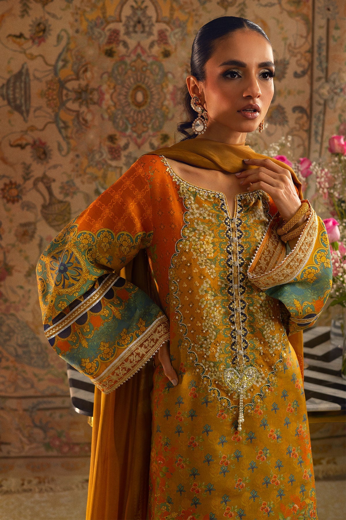 Annus Abrar | Lime Luxe Silk | Faina - Official Annus Abrar stockist in UK - Sakeena London