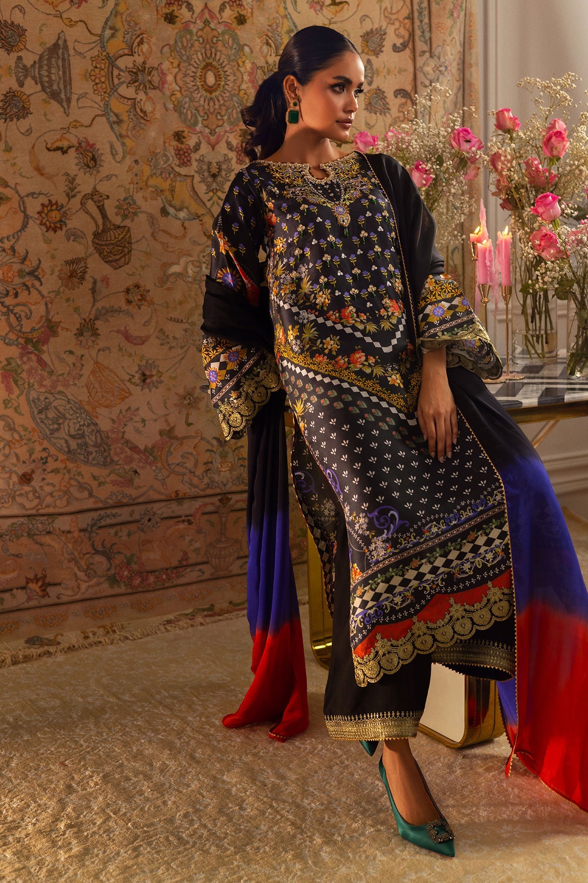 Annus Abrar | Lime Luxe Silk | Anya - Official Annus Abrar stockist in UK - Sakeena London