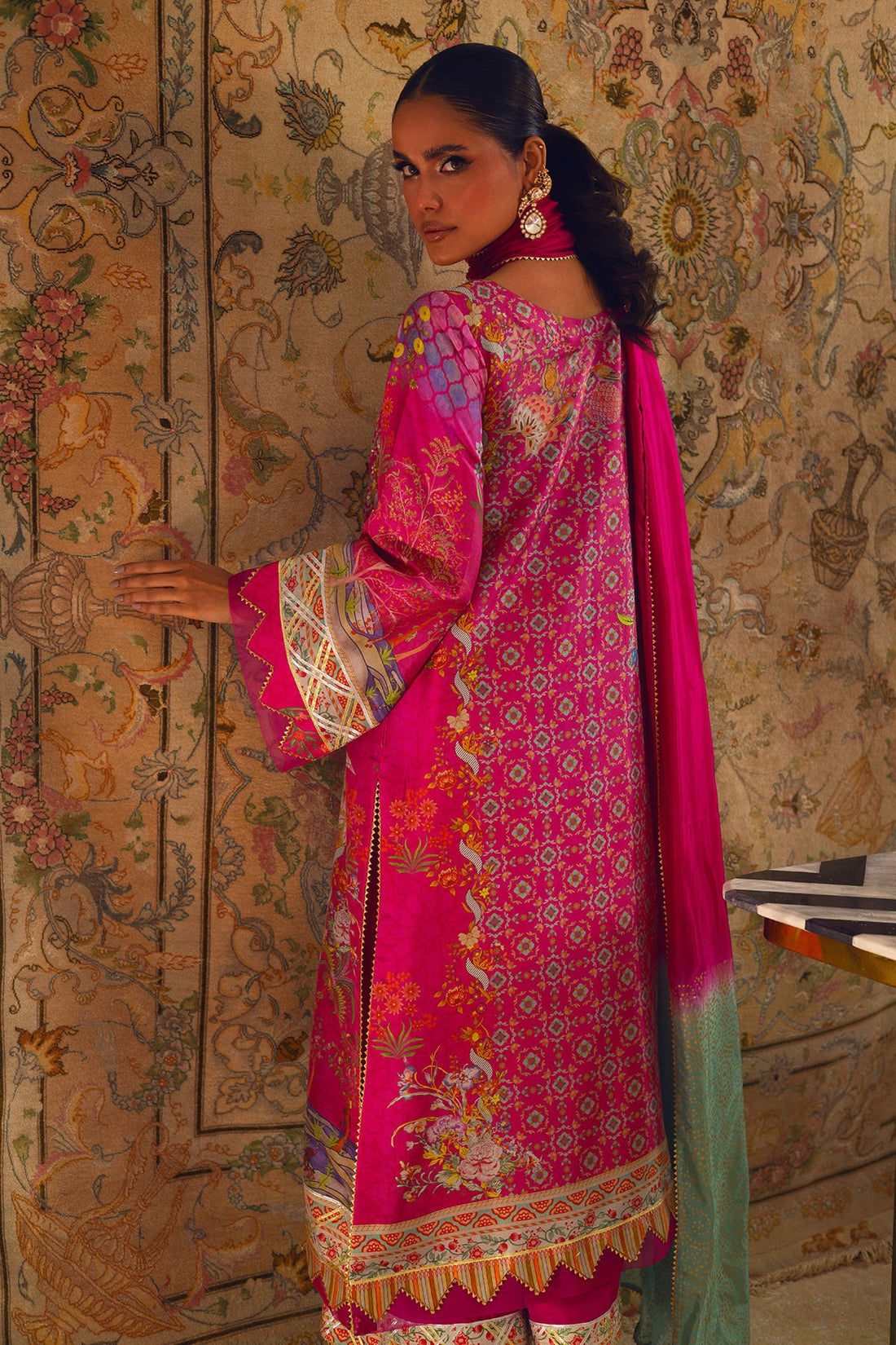 Annus Abrar | Lime Luxe Silk | Misaka - Official Annus Abrar stockist in UK - Sakeena London
