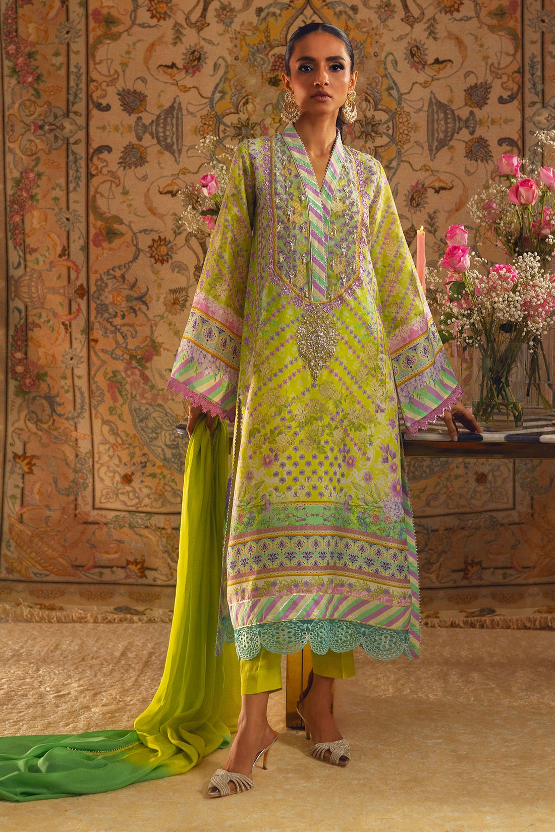 Annus Abrar | Lime Luxe Silk | Linara - Official Annus stockist in UK - Sakeena London