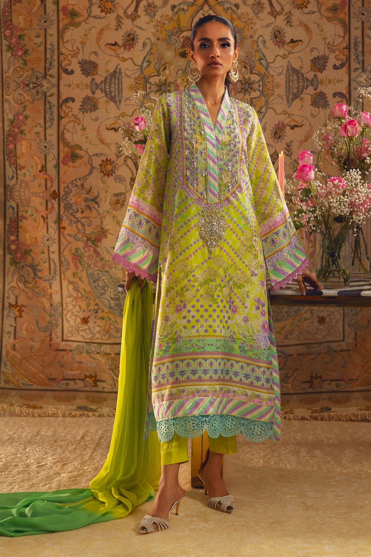 Annus Abrar | Lime Luxe Silk | Linara - Official Annus stockist in UK - Sakeena London
