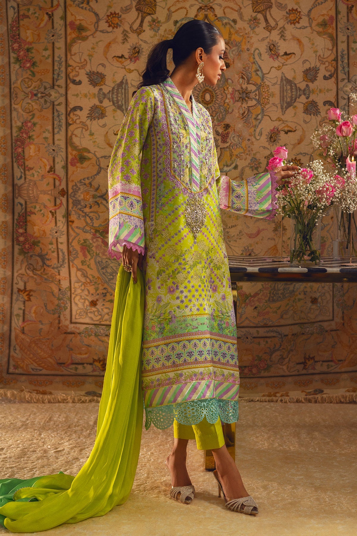 Annus Abrar | Lime Luxe Silk | Linara - Official Annus stockist in UK - Sakeena London