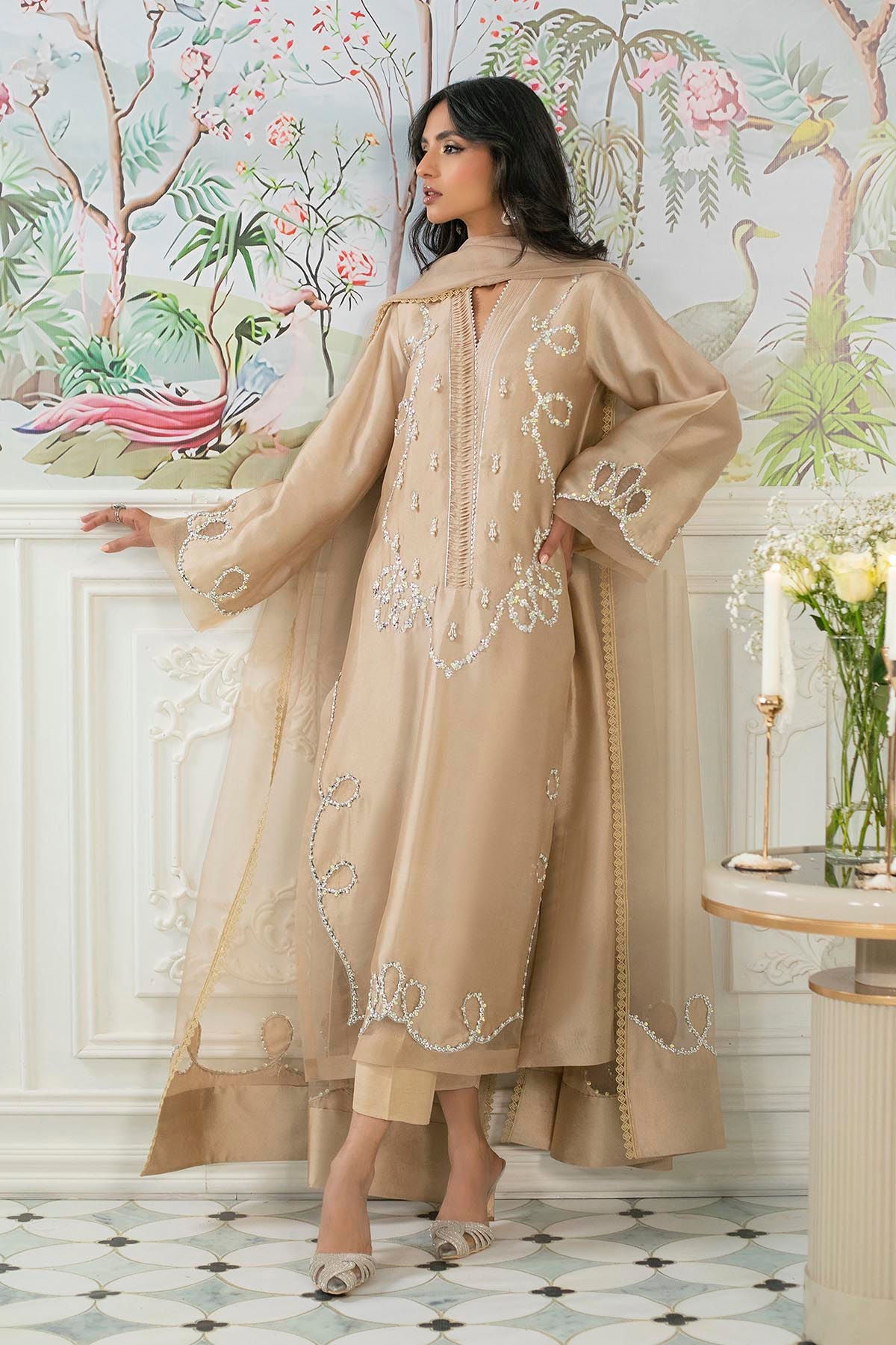 Annus Abrar | Sehr Eid Luxe | Alyra Sand - Official Annus Abrar stockist in UK - Sakeena London