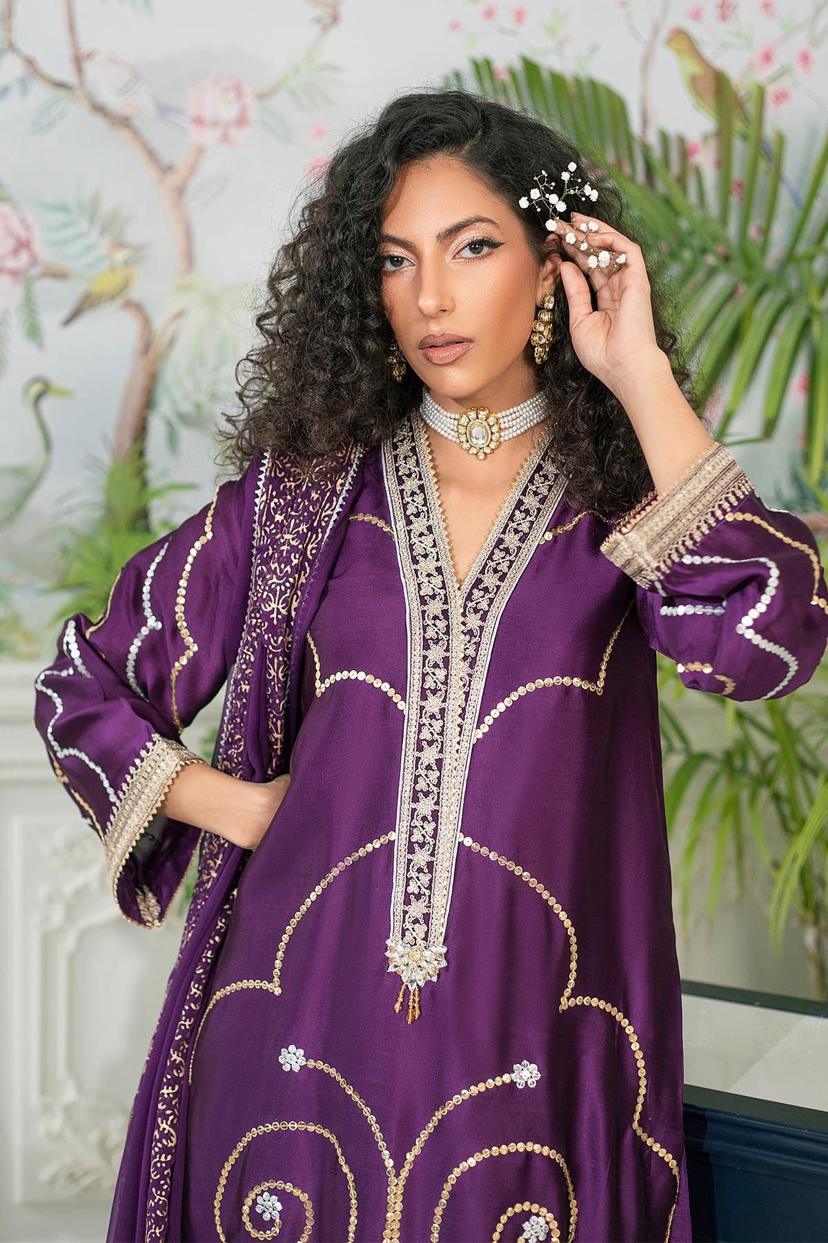 Annus Abrar | Sehr Eid Luxe | Izali Aubergine - Official Annus Abrar stockist in UK - Sakeena London