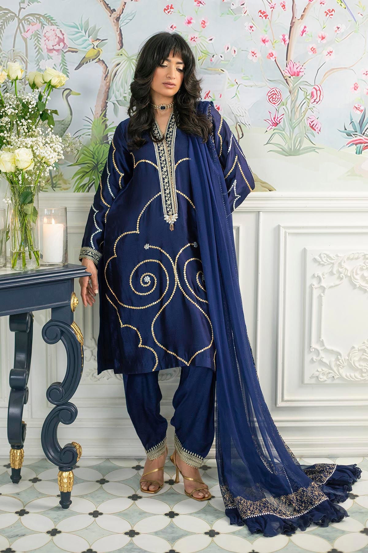 Annus Abrar | Sehr Eid Luxe | Izali Midnight - Official Annus Abrar stockist in UK - Sakeena London