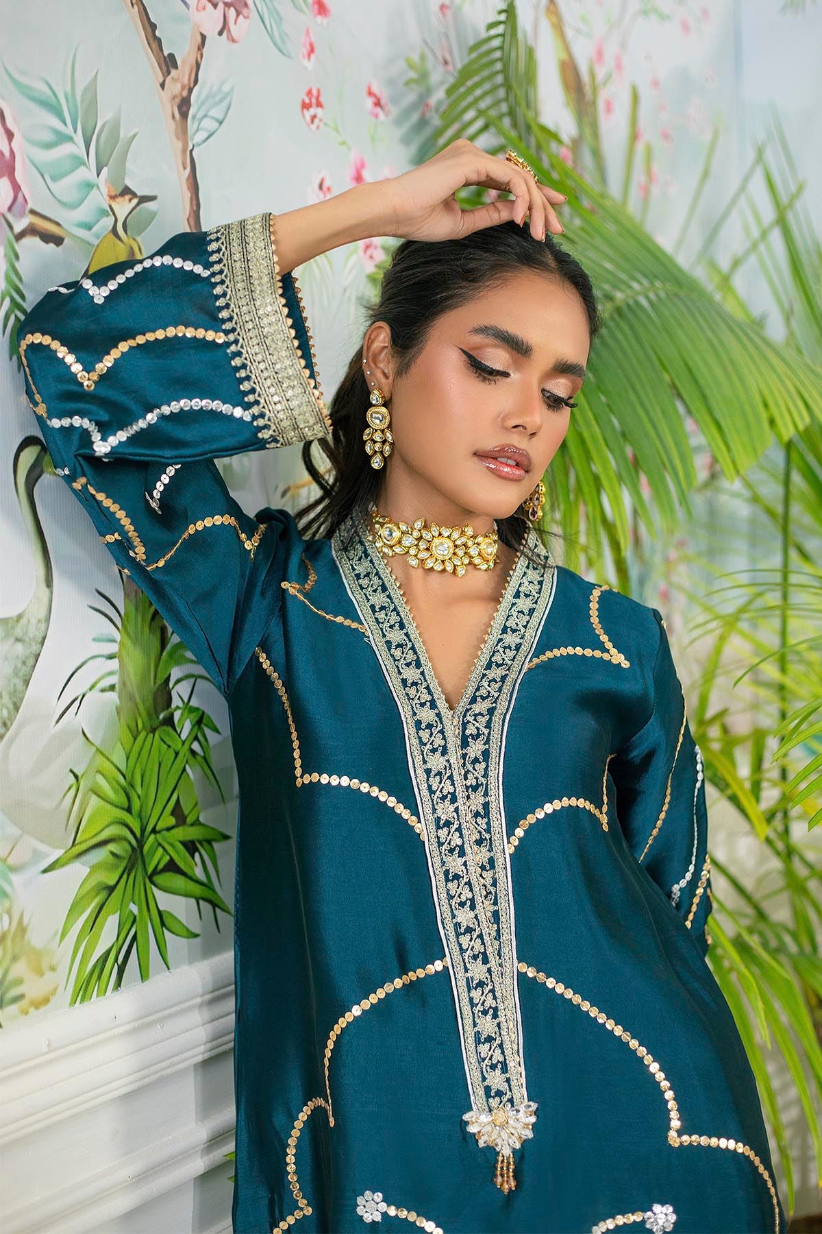 Annus Abrar | Sehr Eid Luxe | Izali Deep Teal - Official Annus Abrar stockist in UK - Sakeena London