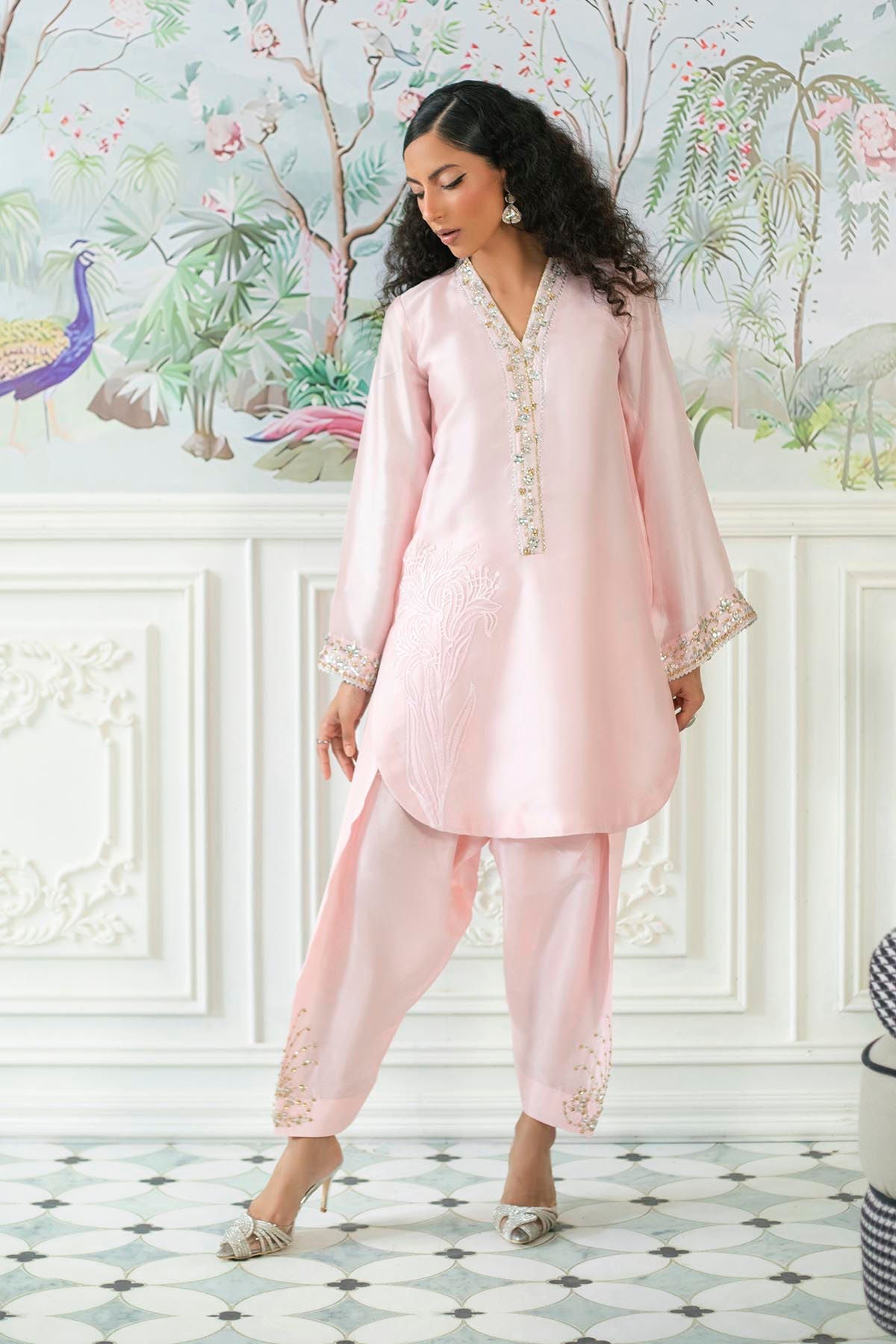 Annus Abrar | Sehr Eid Luxe | Melanie Rose Pink - Official Annus Abrar stockist in UK - Sakeena London