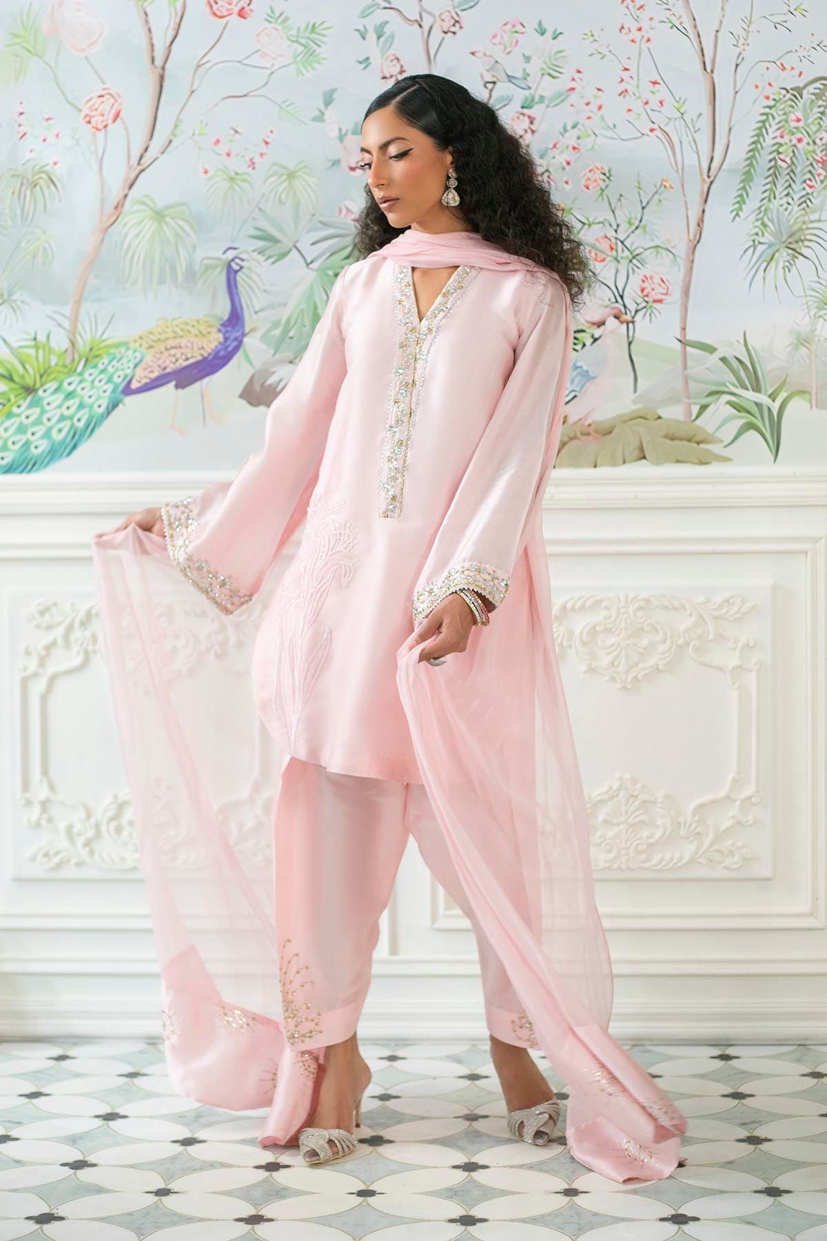Annus Abrar | Sehr Eid Luxe | Melanie Rose Pink - Official Annus Abrar stockist in UK - Sakeena London