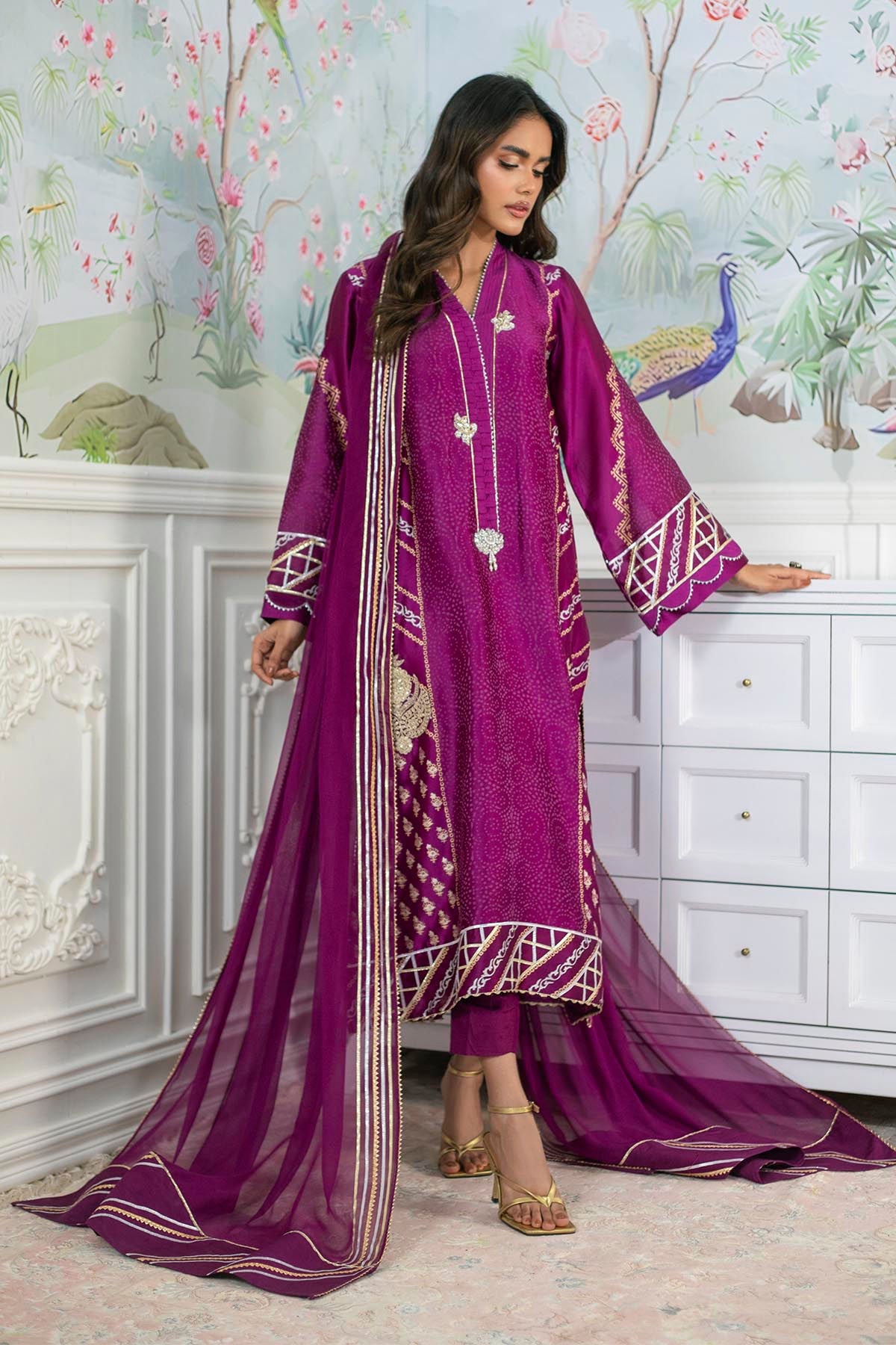 Annus Abrar | Sehr Eid Luxe | Emery - Violet - Official Annus Abrar stockist in UK - Sakeena London