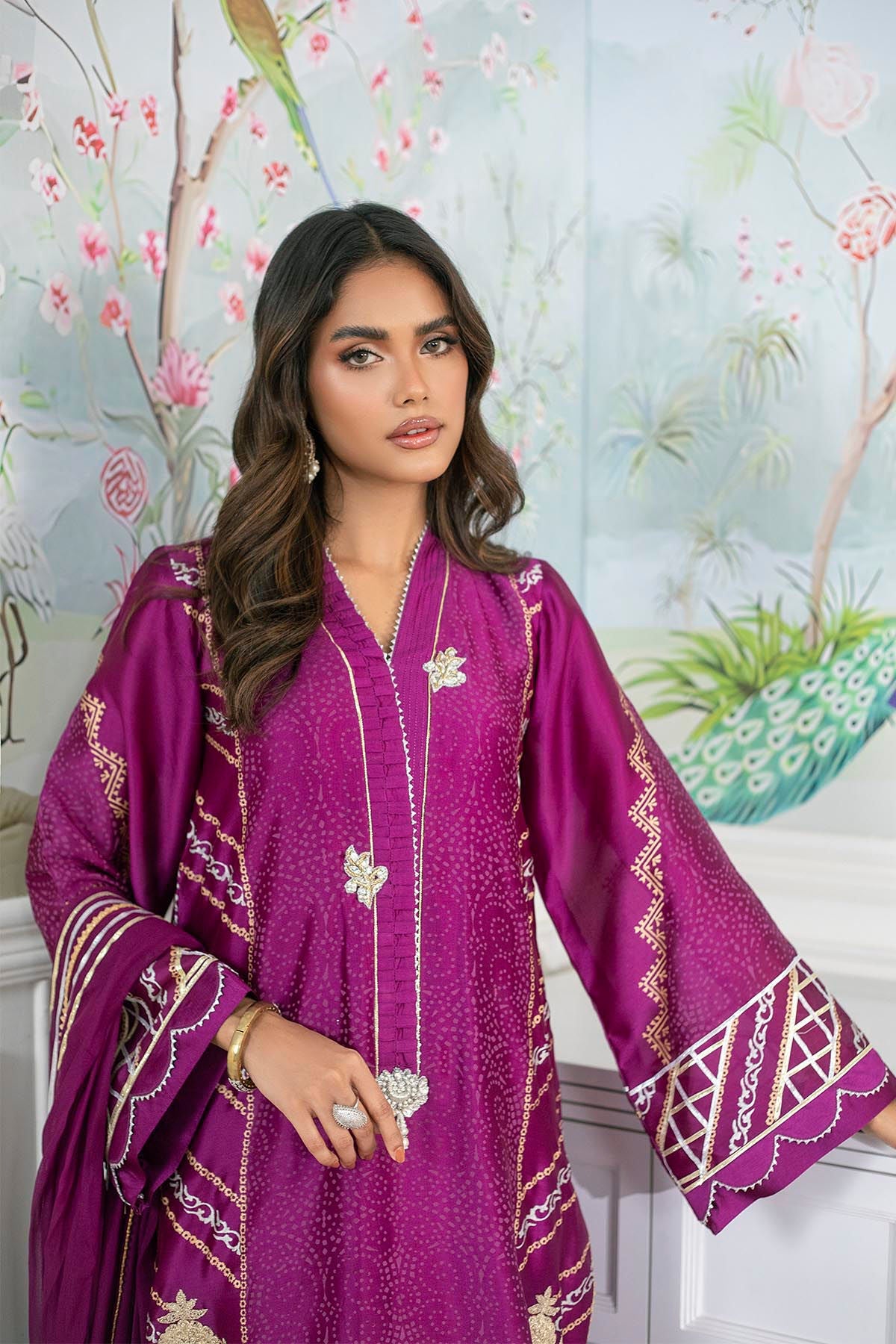 Annus Abrar | Sehr Eid Luxe | Emery - Violet - Official Annus Abrar stockist in UK - Sakeena London