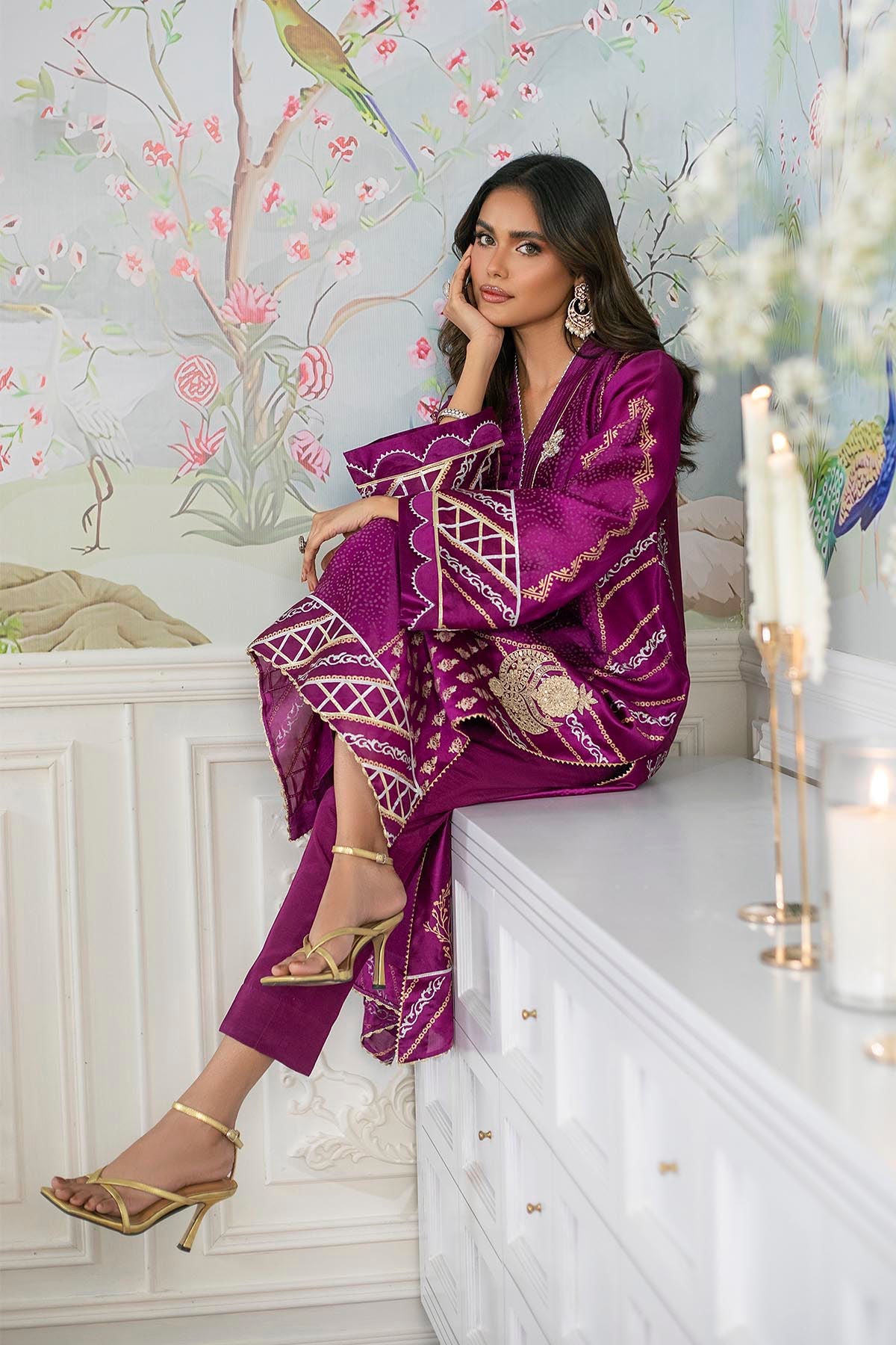 Annus Abrar | Sehr Eid Luxe | Emery - Violet - Official Annus Abrar stockist in UK - Sakeena London