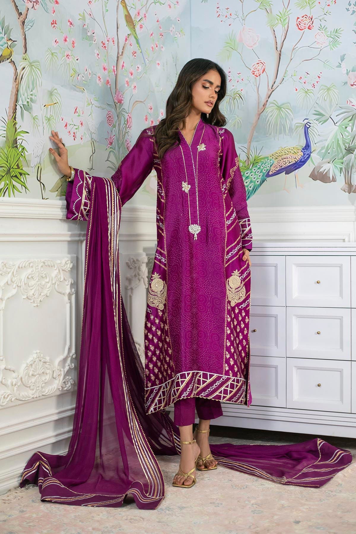 Annus Abrar | Sehr Eid Luxe | Emery - Violet - Official Annus Abrar stockist in UK - Sakeena London