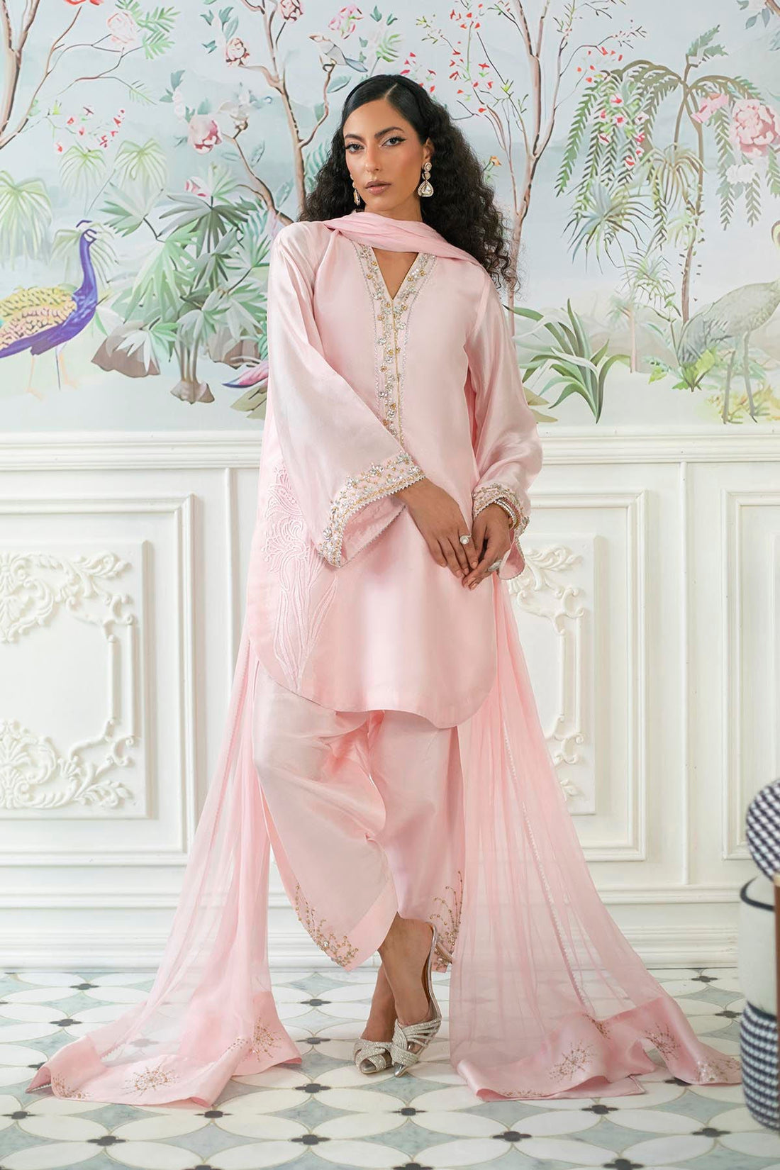 Annus Abrar | Sehr Eid Luxe | Melanie Rose Pink - Official Annus Abrar stockist in UK - Sakeena London