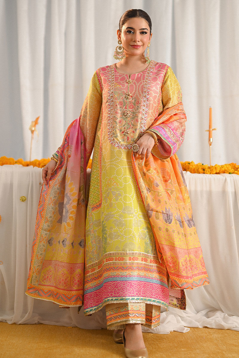 Ansab Jahangir | Digital Silk | Miraal Shirt and Dupatta - Official Ansab Jahangir stockist in UK - Sakeena London