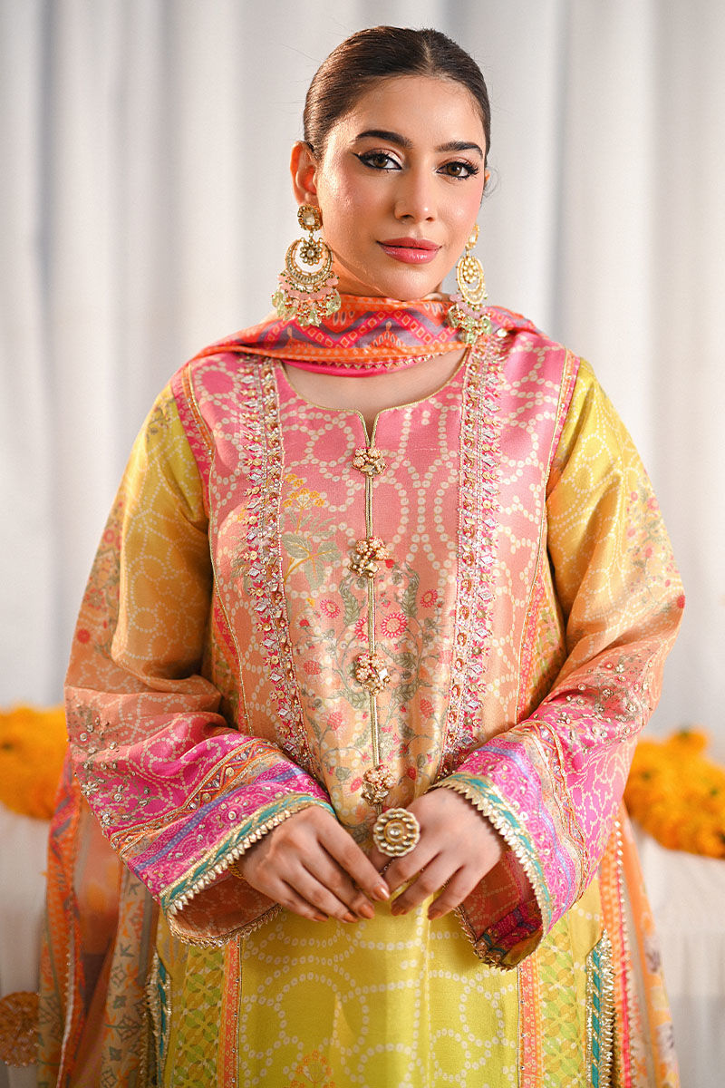 Ansab Jahangir | Digital Silk | Miraal Shirt and Dupatta - Official Ansab Jahangir stockist in UK - Sakeena London