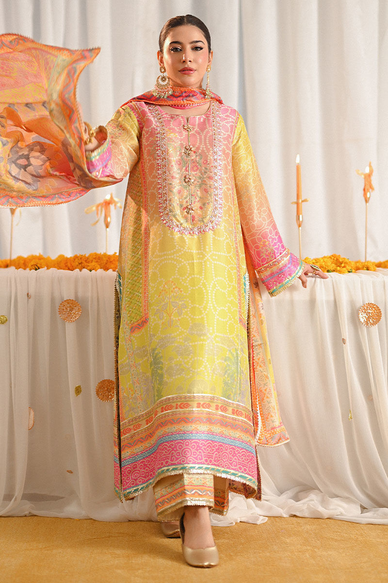 Ansab Jahangir | Digital Silk | Miraal Shirt and Dupatta - Official Ansab Jahangir stockist in UK - Sakeena London