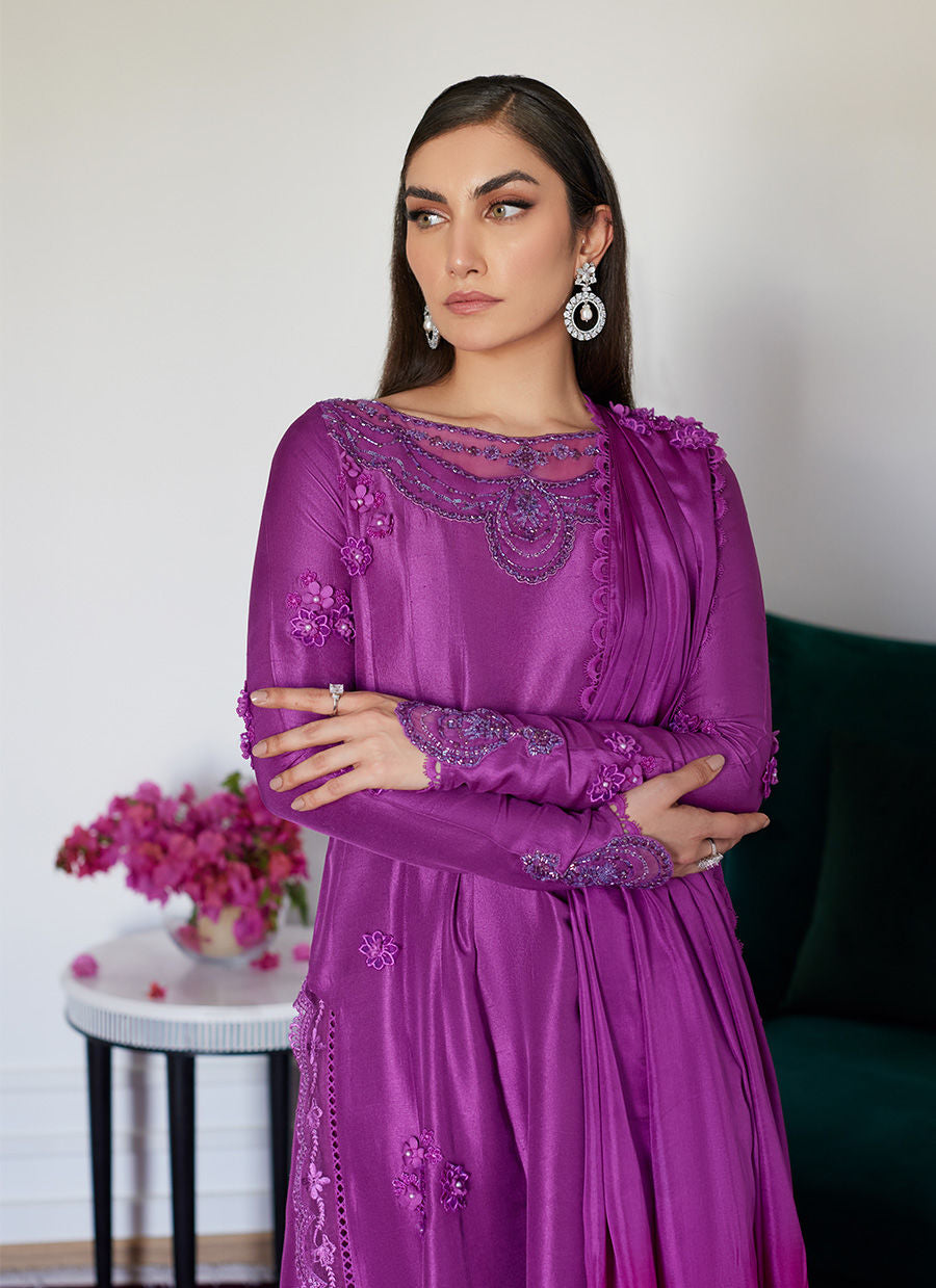 Farah Talib Aziz | Luna Eid Collection 24 | TIERRA MUTED MAGENTA - Official Farah Talib Aziz stockist in UK - Sakeena London