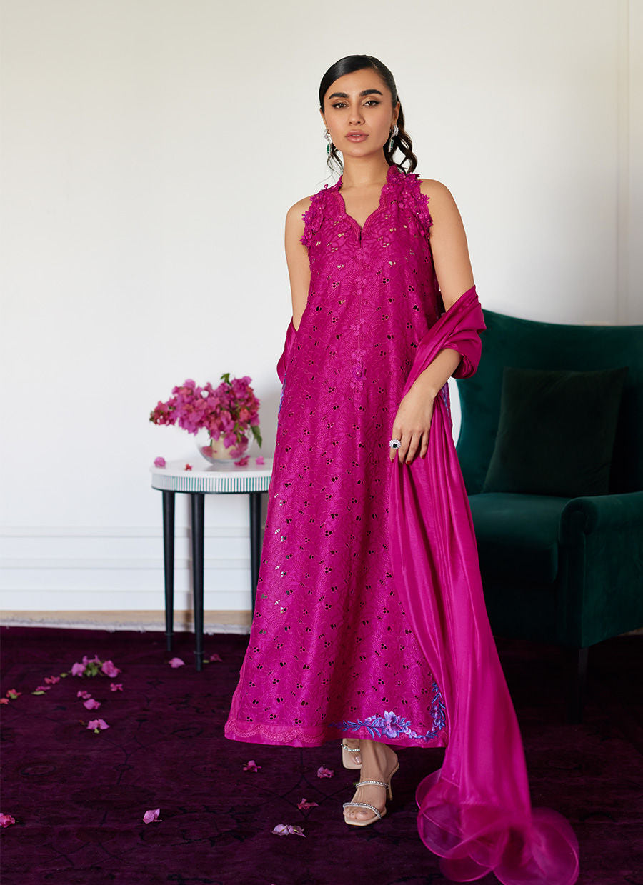 Farah Talib Aziz | Luna Eid Collection 24 | CLARIENE HOT PINK - Official Farah Talib Aziz stockist in UK - Sakeena London