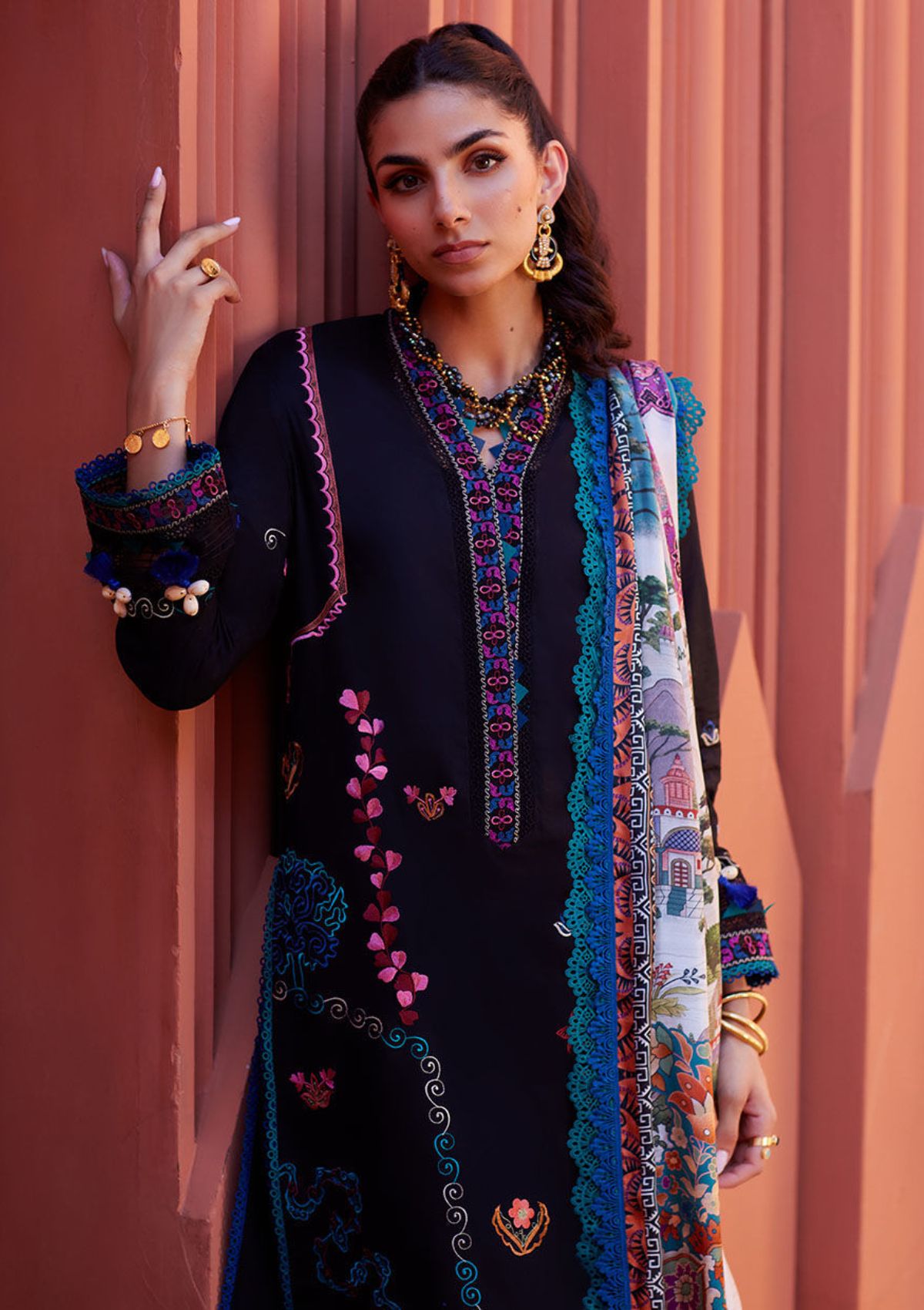 Lawn Collection - Farah Talib Aziz - Suay - Luxury Unstitched '24 - Ilaria Black - FTA#01