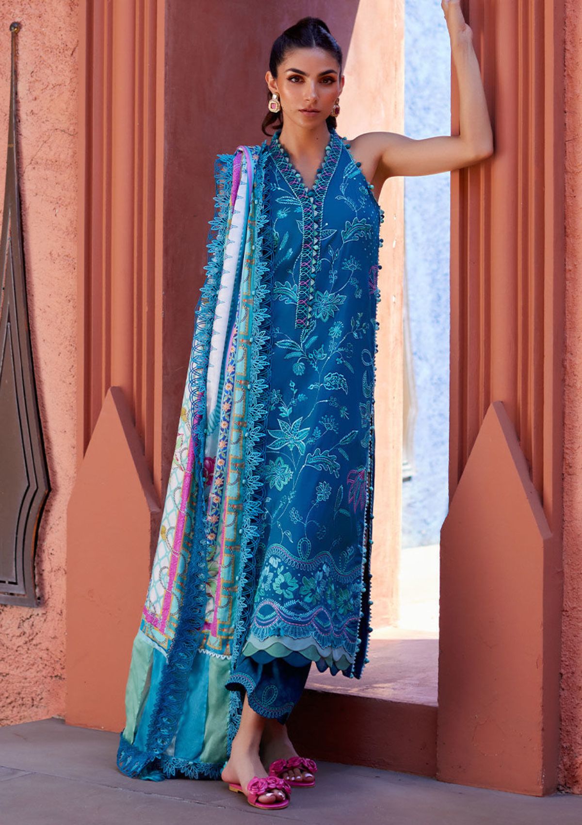 Lawn Collection - Farah Talib Aziz - Suay - Luxury Unstitched '24 - Moana Teal - FTA#03