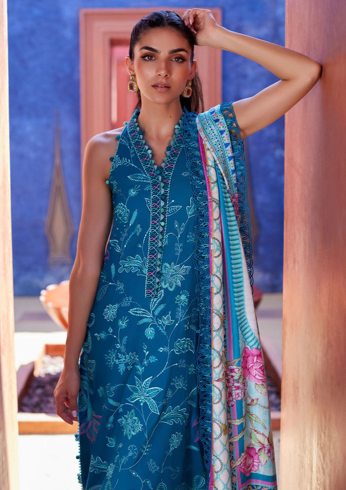 Lawn Collection - Farah Talib Aziz - Suay - Luxury Unstitched '24 - Moana Teal - FTA#03