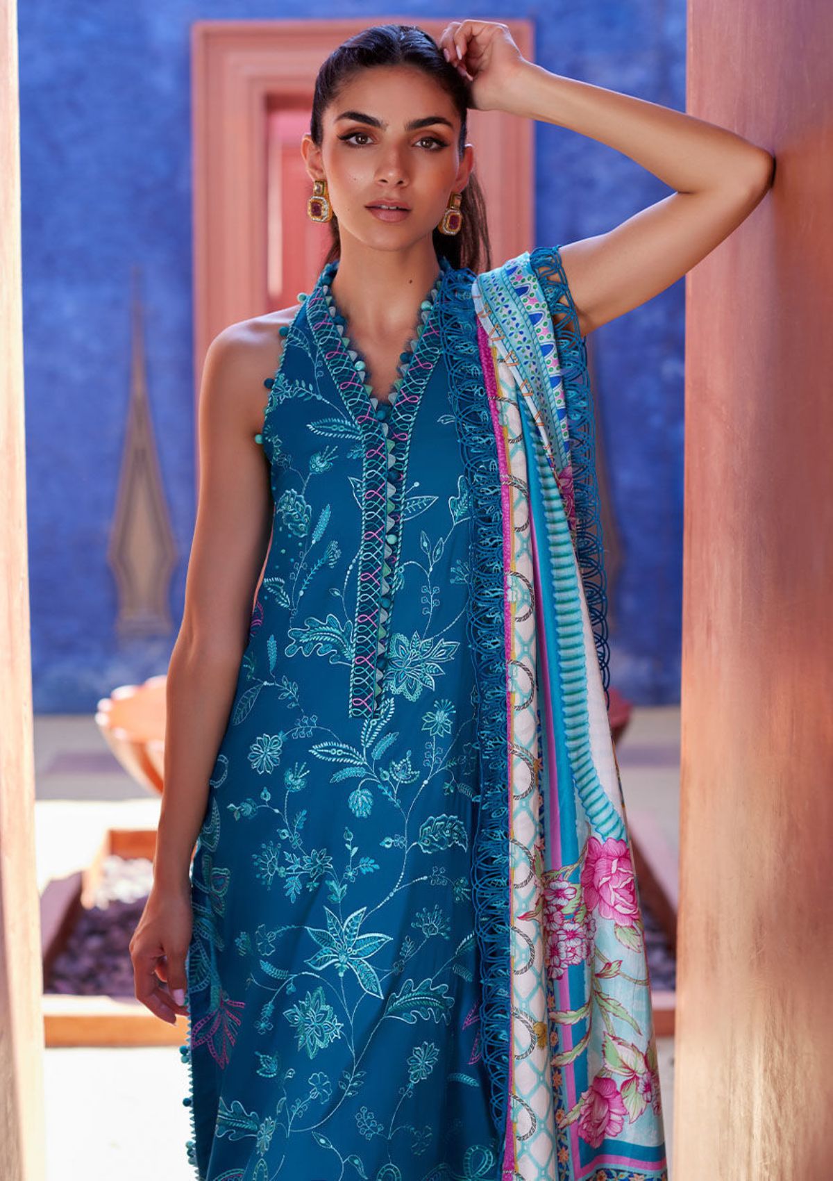 Lawn Collection - Farah Talib Aziz - Suay - Luxury Unstitched '24 - Moana Teal - FTA#03