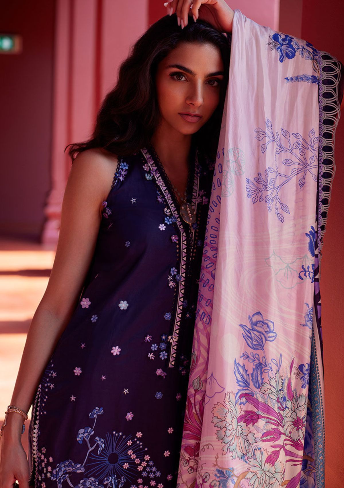 Lawn Collection - Farah Talib Aziz - Suay - Luxury Unstitched '24 - Izea Blue - FTA#04