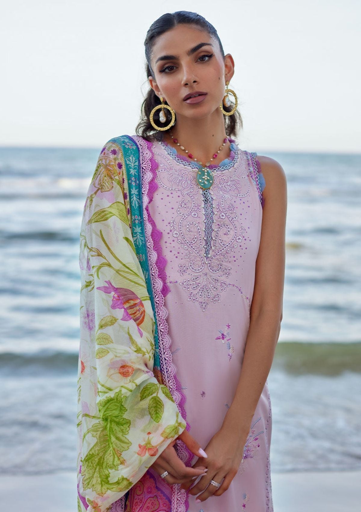 Lawn Collection - Farah Talib Aziz - Suay - Luxury Unstitched '24 - Izumi Pink - FTA#10