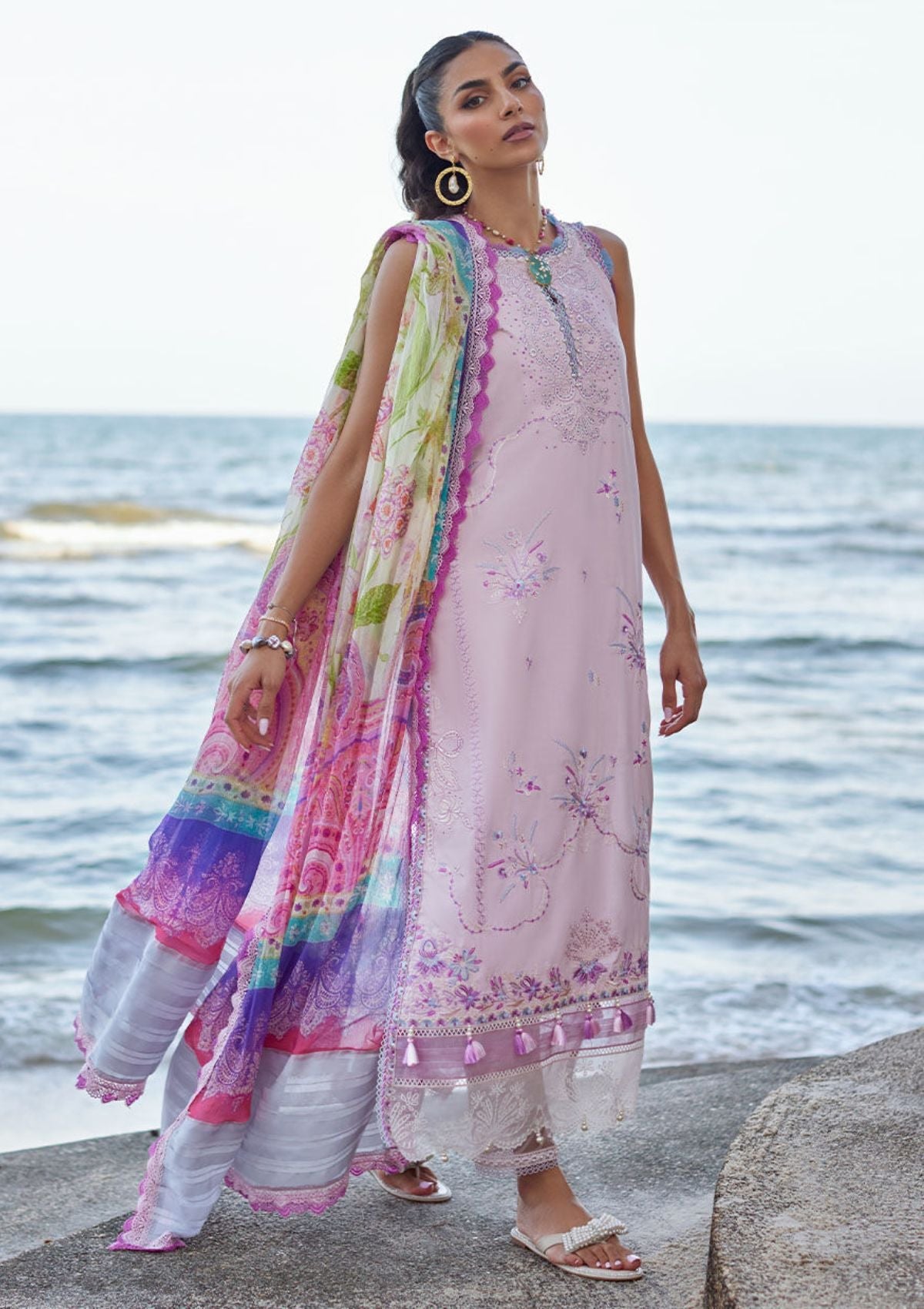 Lawn Collection - Farah Talib Aziz - Suay - Luxury Unstitched '24 - Izumi Pink - FTA#10
