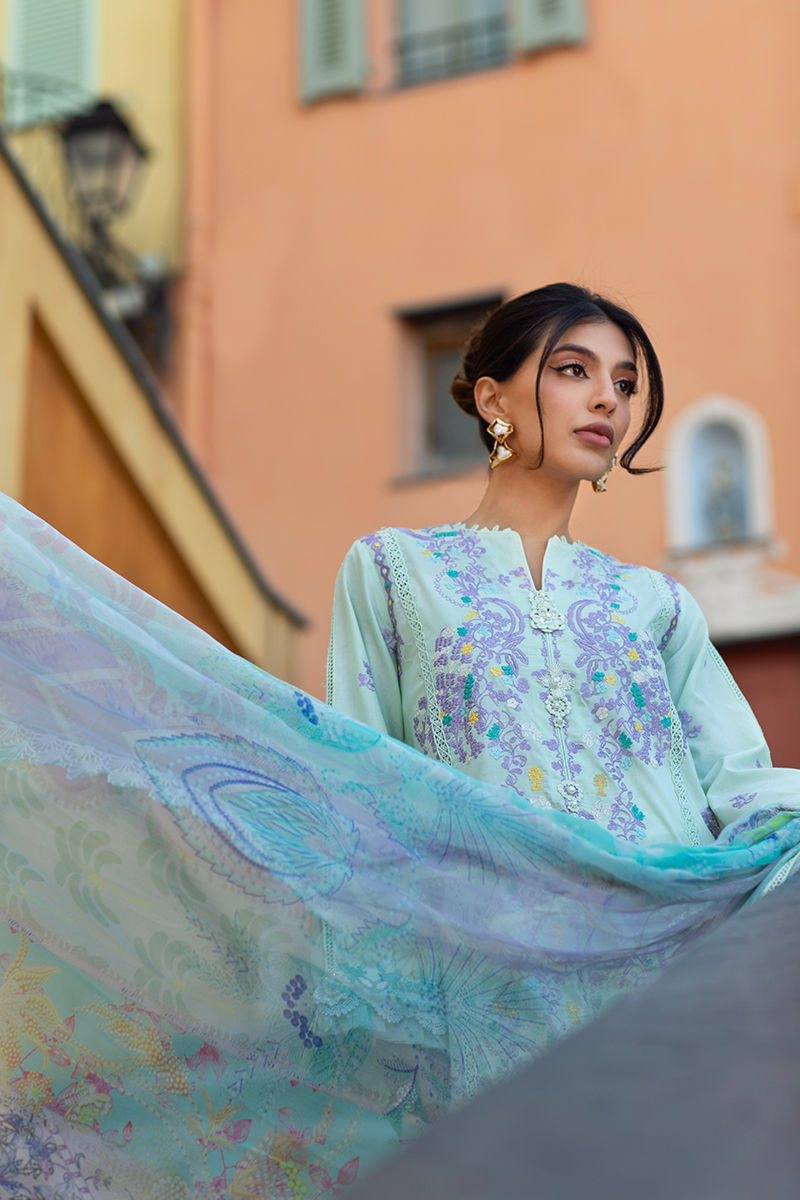 Ansab Jahangir | Zoha Luxury Lawn 25 | Misty Jade - Official Ansab Jahangir stockist in UK - Sakeena London