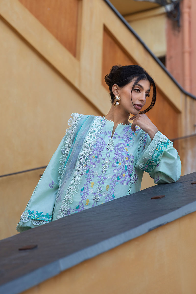 Ansab Jahangir | Zoha Luxury Lawn 25 | Misty Jade - Official Ansab Jahangir stockist in UK - Sakeena London