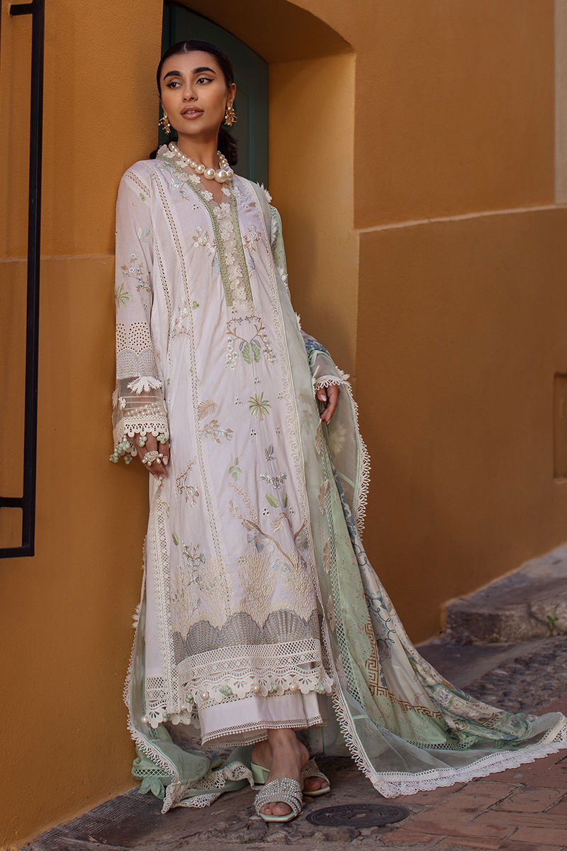 Ansab Jahangir | Zoha Luxury Lawn 25 | BabyÃ¢ÂÂs Breath - Official Ansab Jahangir stockist in UK - Sakeena London