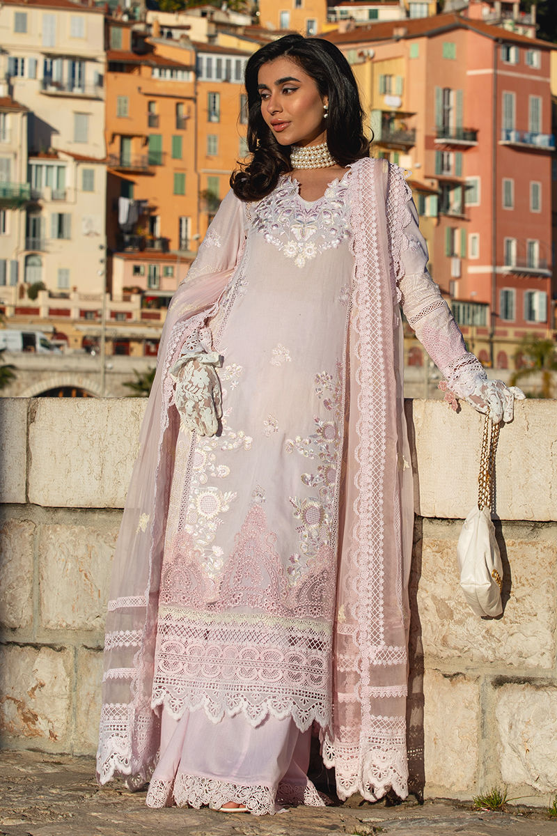 Ansab Jahangir | Zoha Luxury Lawn 25 | Pink Lady Apple - Official Ansab Jahangir stockist in UK - Sakeena London