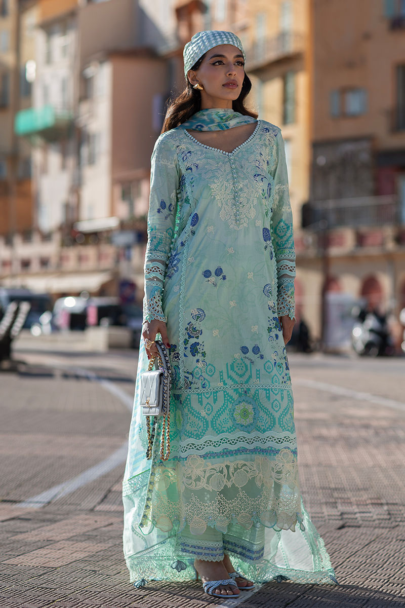 Ansab Jahangir | Zoha Luxury Lawn 25 | Ice Crystal - Official Ansab Jahangir stockist in UK - Sakeena London